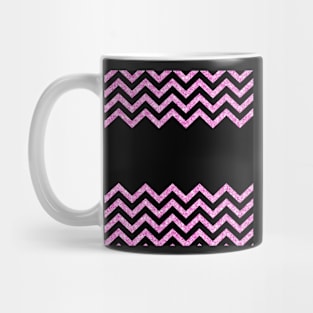 Black and Pink Glitter Chevron Design Mug